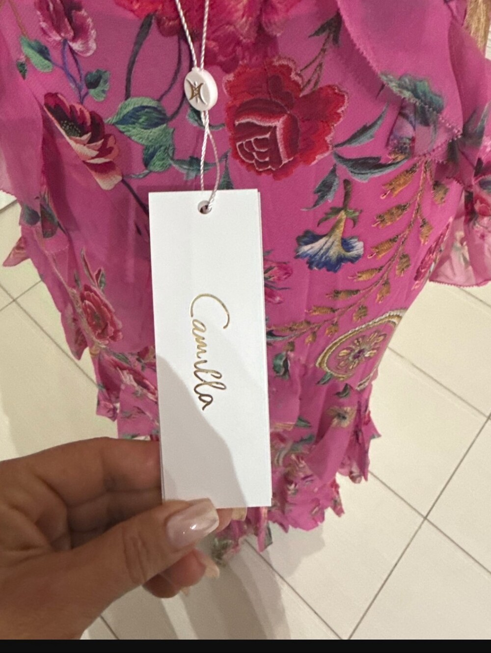 Camilla Pink Floral Ruffle Maxi Dress - Picture 4 of 4
